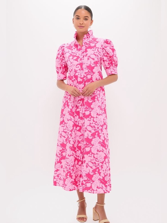 Hyacinth House Dresses & Skirts - Hyacinth House Pink Textured Floral Hillsborough Midi Dress